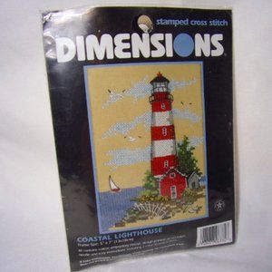 Vintage Dimensions Cross Stitch Kit 6774, Coastal Lighthouse Needle Craft